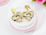 Heart Hand in Hand Earrings, Best Christmas Gift for Mom Aunt Sister Daughter Niece Granddaughter Cousin Best Friend Girlfriend Gift, N4173