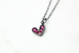 Black Heart Necklace, Valentine's Day Gift, N4191