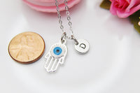 Evil Eye Hand Necklace, Birthday Gift, Layering Necklace, Dainty Gold Necklace, Personalized Gift, N4201