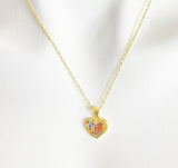 Best Valentine's Day Gift Necklace, Gold Heart Necklace, Birthday Gift, N4216