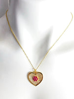 Best Valentine's Day Gift Necklace, Gold Heart Necklace, Birthday Gift, N4218