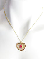 Best Valentine's Day Gift Necklace, Gold Heart Necklace, Birthday Gift, N4218