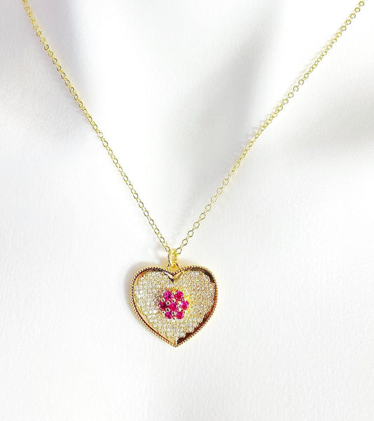 Best Valentine's Day Gift Necklace, Gold Heart Necklace, Birthday Gift, N4218