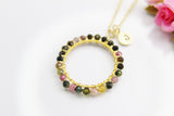 Gold Tourmaline Necklace, Natural Gemstone Jewelry N4230