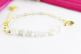 Moonstone Bracelet, Natural Gemstone Jewelry N4236