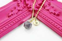 Grey Agate Necklace, Natural Gemstone Jewelry N4239