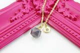 Grey Agate Necklace, Natural Gemstone Jewelry N4239