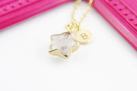 Quartz Necklace, Star Natural Gemstone Jewelry N4266