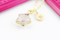 Quartz Necklace, Star Natural Gemstone Jewelry N4266