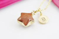 Goldstone Necklace, Gemstone Jewelry N4274