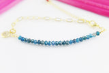 Apatite Bracelet, Natural Gemstone Jewelry, N4276