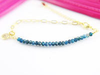 Apatite Bracelet, Natural Gemstone Jewelry, N4276