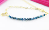 Apatite Bracelet, Natural Gemstone Jewelry, N4276