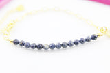 Sapphire Bracelet, Natural Gemstone Jewelry N4278