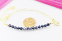 Sapphire Bracelet, Natural Gemstone Jewelry N4278
