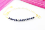 Sapphire Bracelet, Natural Gemstone Jewelry N4278