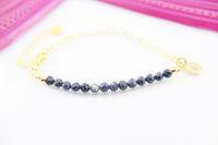 Sapphire Bracelet, Natural Gemstone Jewelry N4278