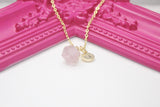 Rose Quartz Necklace, Natural Rose Quartz Gemstone Jewelry N4280