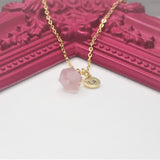 Rose Quartz Necklace, Natural Rose Quartz Gemstone Jewelry N4280