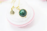 Malachite Necklace, Natural Gemstone Jewelry, N4292