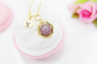 Tourmaline Necklace, Pink Tourmaline Natural Gemstone Jewelry N4297