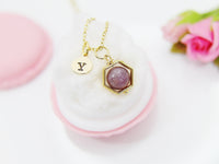 Tourmaline Necklace, Pink Tourmaline Natural Gemstone Jewelry N4297