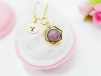 Tourmaline Necklace, Pink Tourmaline Natural Gemstone Jewelry N4297