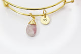 Rose Quartz Bracelet, Natural Gemstone Jewelry N4300