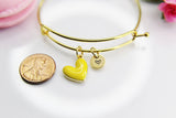Best Valentine's Day Gift, Sweet Bracelet Gift, Yellow Heart Bracelet, Personalized Birthday Gift, N4306