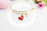 Best Valentine's Day Gift, Sweet Bracelet Gift, Red Heart Bracelet, Personalized Birthday Gift, N4308