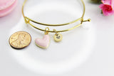 Best Valentine's Day Gift, Sweet Bracelet Gift, Pink Heart Bracelet, Personalized Birthday Gift, N4309