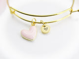 Best Valentine's Day Gift, Sweet Bracelet Gift, Pink Heart Bracelet, Personalized Birthday Gift, N4309