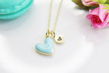 Best Valentine's Day Gifts, Sweet Gifts, Sky Blue Heart Necklace, Personalized Birthday Gift, N4313