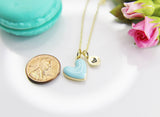 Best Valentine's Day Gifts, Sweet Gifts, Sky Blue Heart Necklace, Personalized Birthday Gift, N4313