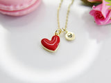 Best Valentine's Day Gifts, Sweet Gifts, Red Heart Necklace, Personalized Birthday Gift, N4318