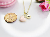 Best Valentine's Day Gifts, Pink Heart Necklace, Sweet Gifts, Personalized Birthday Gift, N4322