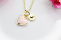 Best Valentine's Day Gifts, Pink Heart Necklace, Sweet Gifts, Personalized Birthday Gift, N4322