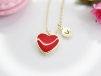 Best Valentine's Day Gifts, Red Heart Necklace, Sweet Gifts, Personalized Birthday Gift, N4323