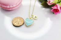 Heart Necklace, Best Valentine's Day Gifts, Pale Turquoise Sweet Necklace Gifts, Personalized Birthday Gift, N4325