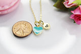 Heart Necklace, Best Valentine's Day Gifts, Dark Turquoise Sweet Necklace Gifts, Personalized Birthday Gift, N4326