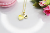 Heart Necklace, Best Valentine's Day Gifts, Yellow Sweet Necklace Gifts, Personalized Birthday Gift, N4328