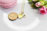 Heart Necklace, Best Valentine's Day Gifts, Yellow Sweet Necklace Gifts, Personalized Birthday Gift, N4328