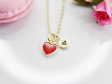 Heart Necklace, Best Valentine's Day Gifts, Red, Sweet Necklace Gifts, Personalized Birthday Gift, N4332