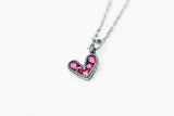 Black Heart Necklace, Valentine's Day Gift, N4191