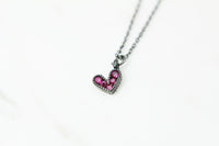 Black Heart Necklace, Valentine's Day Gift, N4191