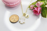 Shiny Day Necklace, Cute Japanese Teru Teru Bozu Doll Sweet Necklace Gifts, Best Birthday Gifts, Personalized Initial Gift, N4348