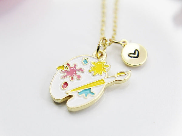 Palette Necklace, Little Girl Future Artist Sweet Necklace Gifts, Best Birthday Gifts, Personalized Initial Gift, N4349