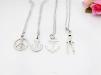 Peace Anchor Compass Necklace, Personalized Gift, N4194