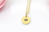 Layering Necklace, Dainty Necklace, Gold Aquarius Necklace, Personalized Gift, Best Friend Gift, Coworker Gift, Sister Gift, N4198