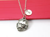Lion Necklace, Lion Wild Animal Necklace, Best Birthday Gift, Retirment Gift, Personalized Initial Gift, N4373